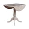 International Concepts Round 42 in Round Dual Drop Leaf Pedestal Table, 35.5 inH, Washed Gray Taupe, 42 W, 42 L, 35.5 in H K09-42DPT-6B - alternate 6